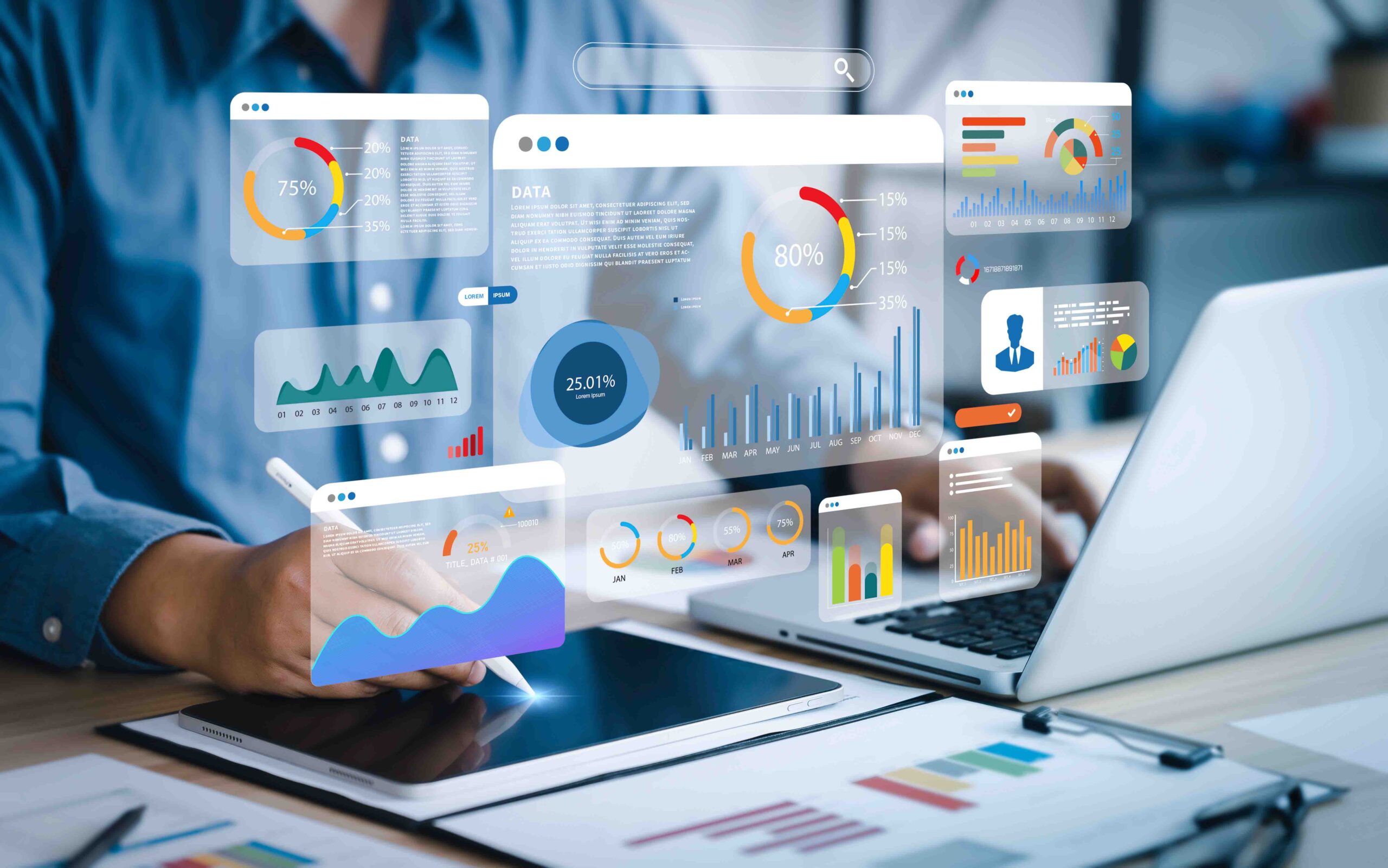 An analyst uses a computer and dashboard for data business analy AdobeStock 589427987 scaled