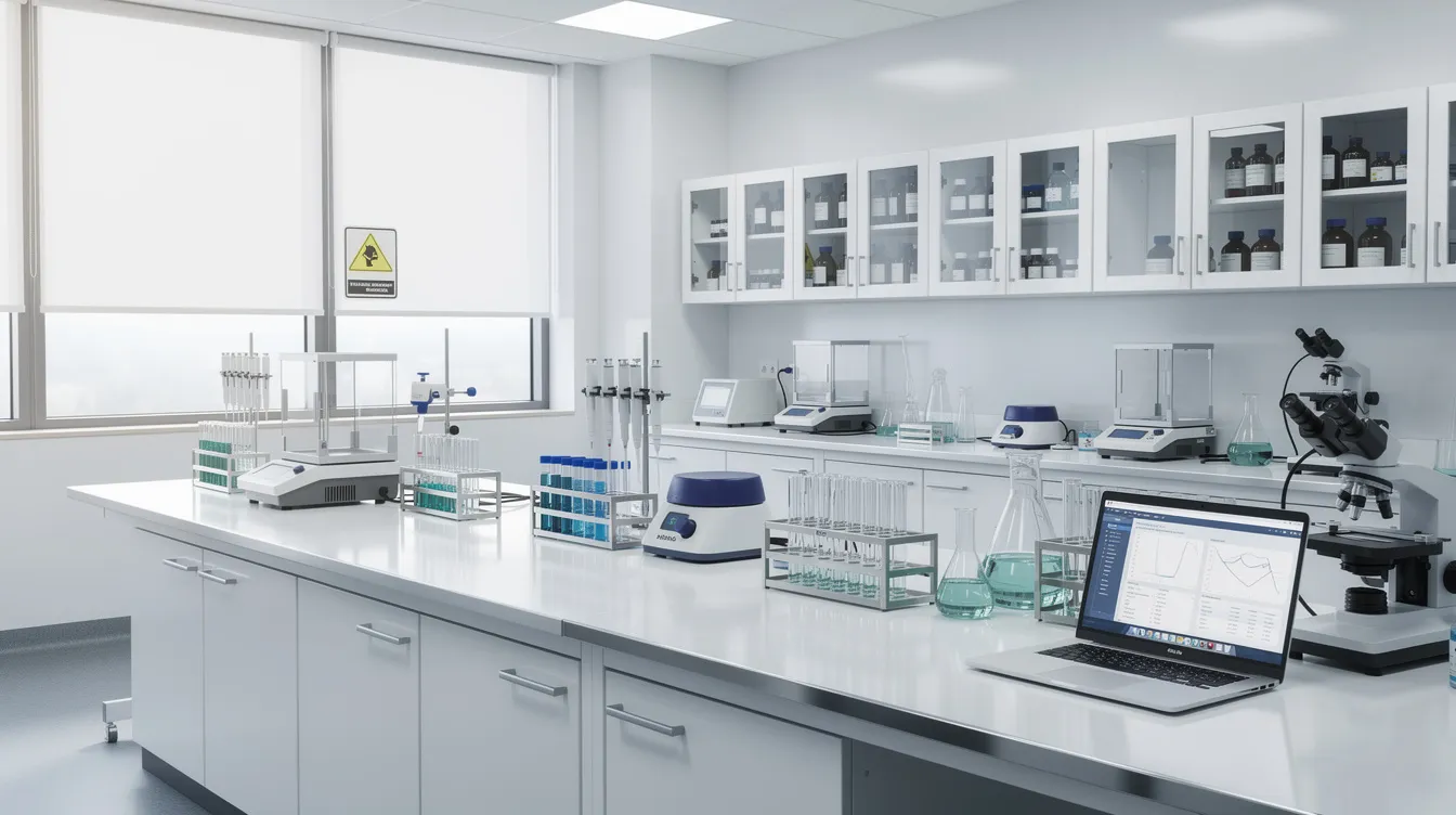 Best Services for Amazon Product Safety Complaint Appeals in 2026 3 The image depicts a professional laboratory featuring a clean workbench equipped with various scientific testing instruments and equipment, essential for conducting safety testing and ensuring compliance with applicable safety standards. This environment is vital for generating accurate test reports and maintaining product safety, addressing any safety concerns that may arise.